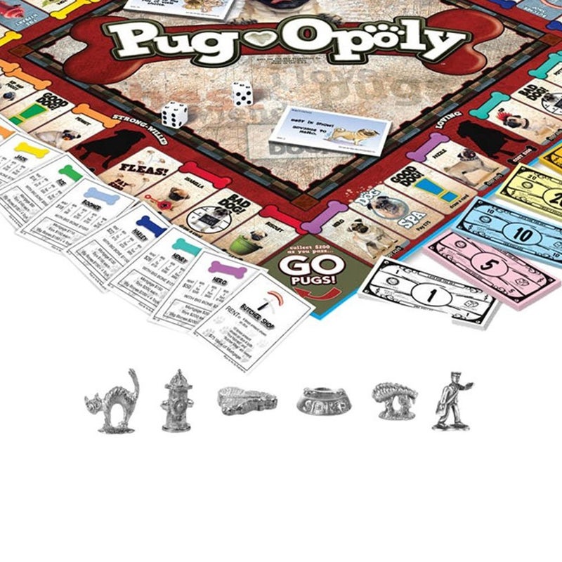 Late for The Sky Pug-Opoly Dog Board Game for Families & Adults â€“ Pug Lovers Property Trading Game, 2â€“6 Players, Ages 8+, One-Hour or Full Play, Fun Party Gift for Dog Owners - Image 3
